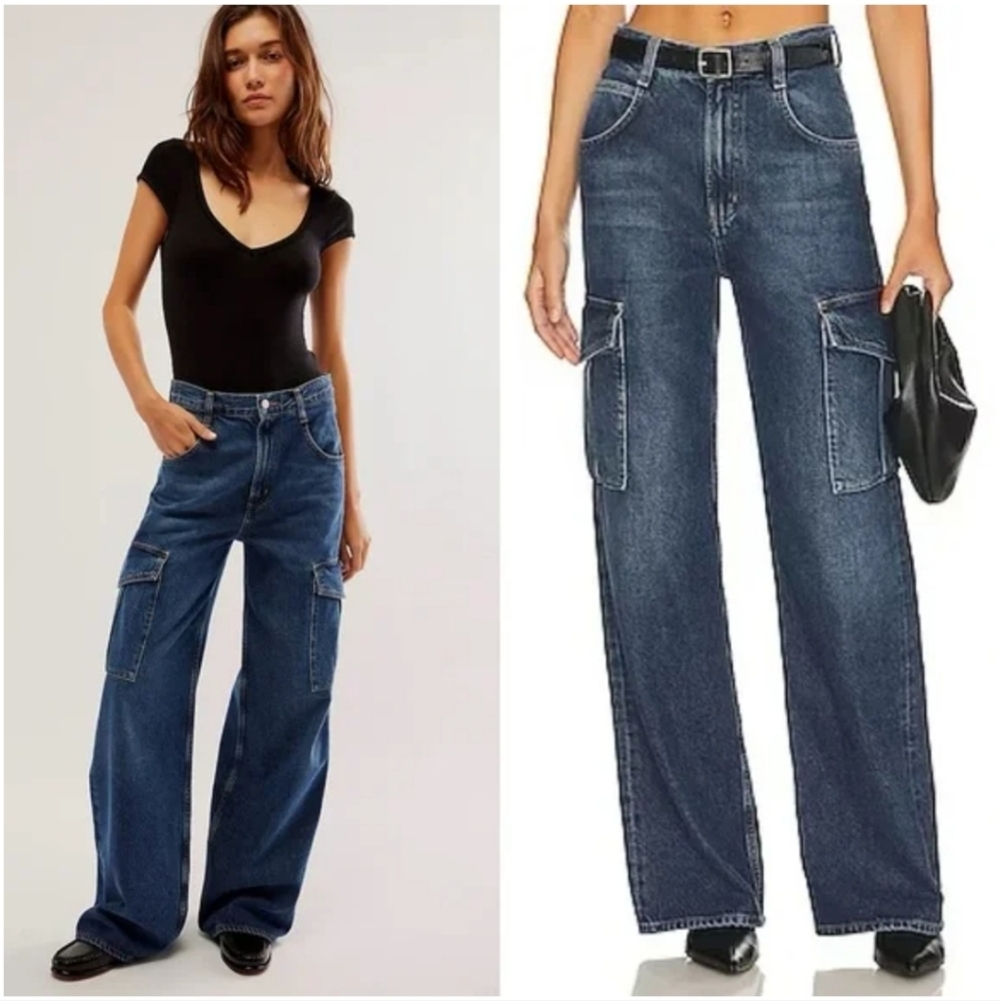 AGOLDE Minka Cargo Denim Jeans in Path